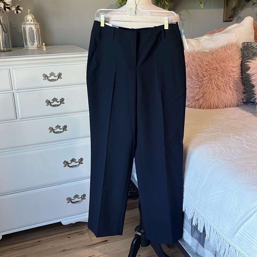 Navy Blue Dress Pants Womens 10 Doc & Amelia Classic Fit Career Occupation New